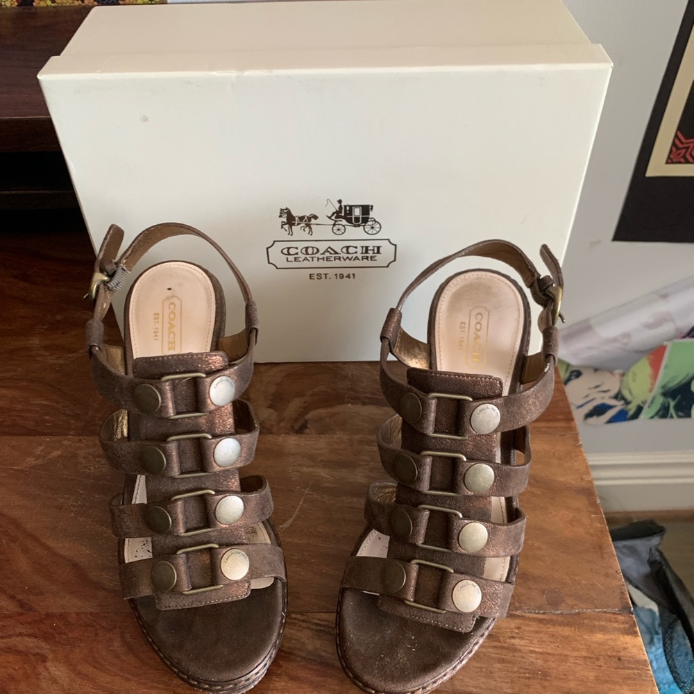 Coach wedged heels size 8